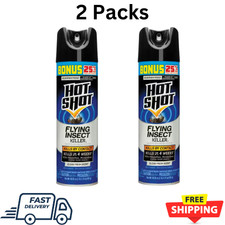 2 pack Hot Shot Flying Insect Killer Aerosol Spray, Clean Fresh Scent, 18.75 OZ