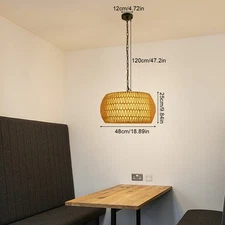 Woven Pendant Light Fixture Ceiling Mount Chandelier Hanging Lamp Fixture E26