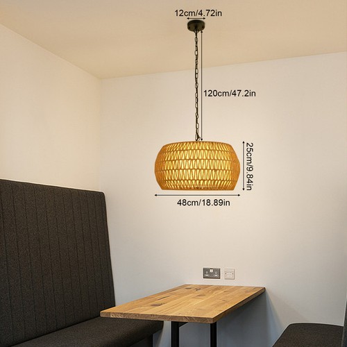 Linen Drum Shade Pendant Light
