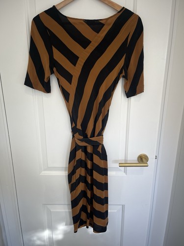 Gorman Women’s Brown & Black Silk Dress. Size 8 - Foto 4 di 5