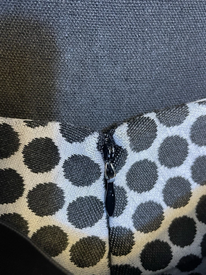 Юбка Carole Little черно-белая в горошек с широким ремнем размер 4 - Изображение 4 из 4