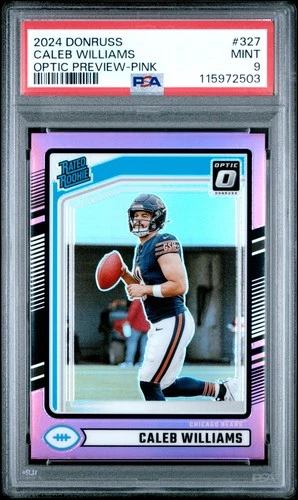 2024 PANINI DONRUSS OPTIC PREV-PINK #327 CALEB WILLIAMS PSA 9