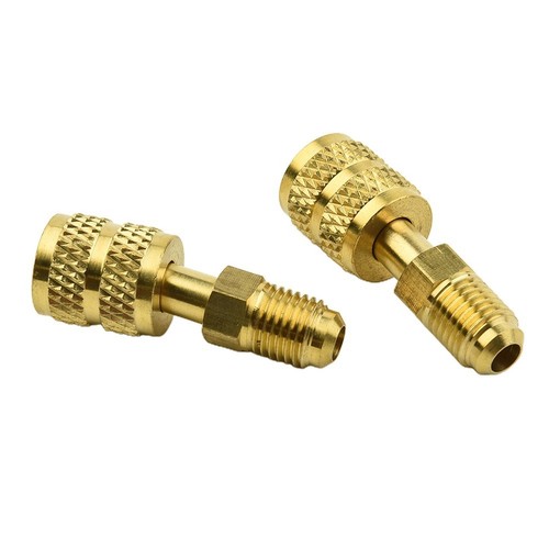 Gold Brass Construction AC Adapter 5/16 SAE Female 1/4 SAE Male Pack of 2 - Picture 5 of 12