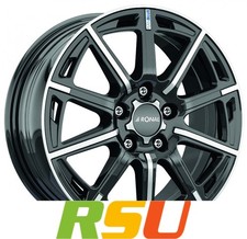 4x Ronal R60-Blue jetblack-frontkopiert 6.5x16" ET40 LK5 114.3 ML 82 Alufelge...