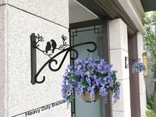 Heavy Duty Outdoor Hanging Plants Brackets, Plant Hangers with Wall Mounted Soli