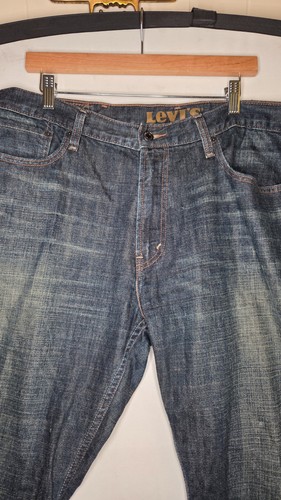 Levis 527 Jeans Mens W38 L30 Boot Cut Slim Fit Low Rise Dark Wash Denim Stretch - Picture 4 of 21