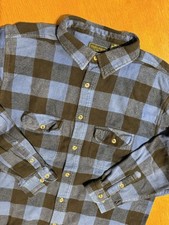 Field Stream Flannel Shirt Mens 2XL XXL Blue Black Buffalo Plaid Long Sleeve