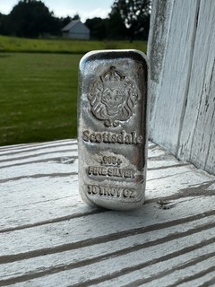 SPECIAL: 10 oz .999 Silver Bar by Scottsdale Mint Loaf Pour "Chunky"