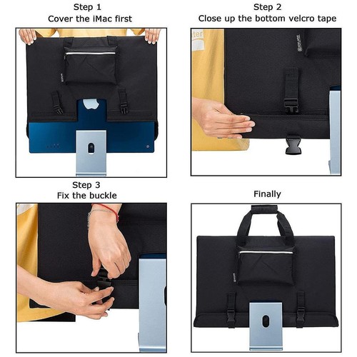 Travel Storage Bag Dust Cover for 24inch Desktop Monitor Versatile Accessory - Afbeelding 2 van 7