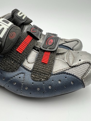 Sidi Genius 5 EUR Size 43 US 9.5 Road Cycling Leather Gray Blue Strap Buckle - Picture 8 of 18