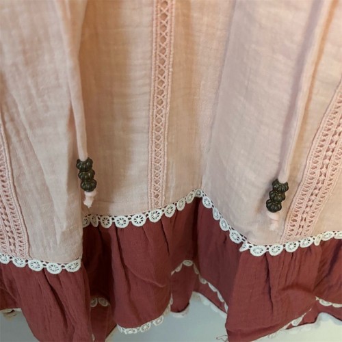 Matilda Jane Women's Pink V-Neck Peasant Blouse Size Large Boho Casual - Picture 3 of 6