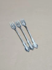 Wm. Rogers Mfg 3 VTG Reflection Silverplate Cocktail Forks 5.5" Art Deco