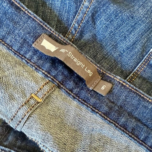 Levis 505 Damen 6L 28x32 blau gerades Bein mittlere/dunkle Waschung abgenutzt Baumwolle - Bild 9 von 11