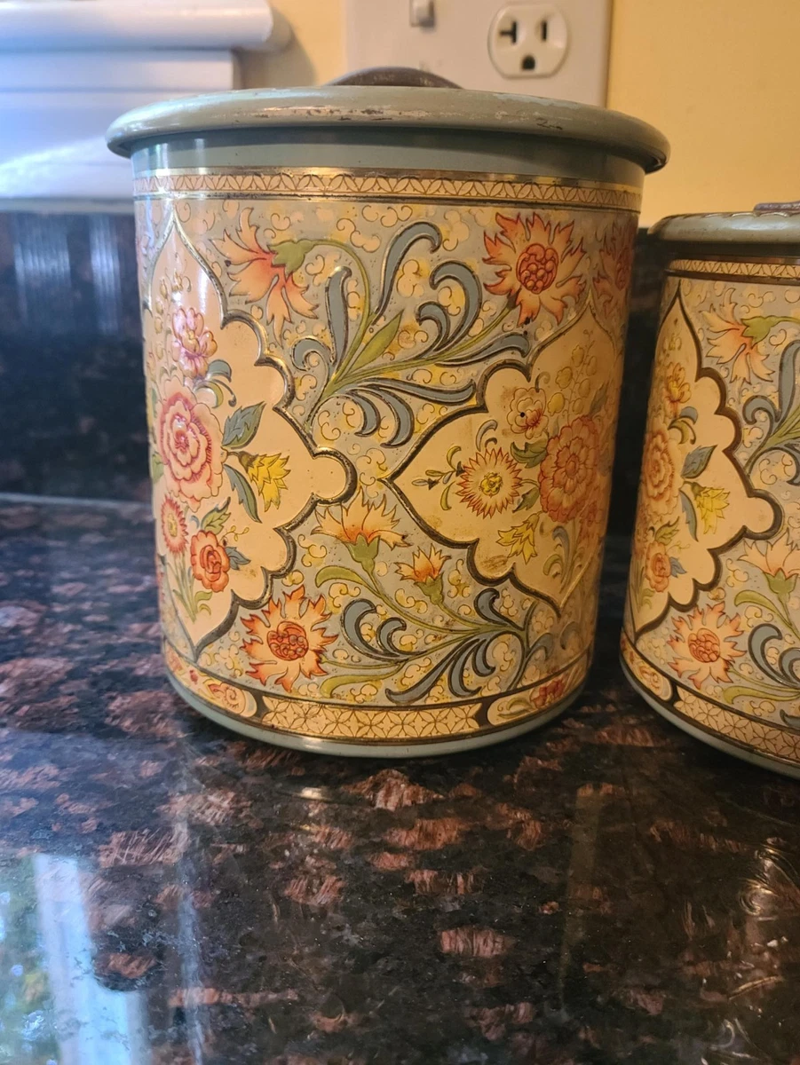 vintage tin canister set products for sale | eBay
