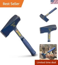 Lightweight 14" American-Made Wood Splitting Maul - Forged Steel, Leather Grip