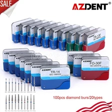 100pcs Fresas de pulido de diamante dental para pieza de mano de alta velocidad