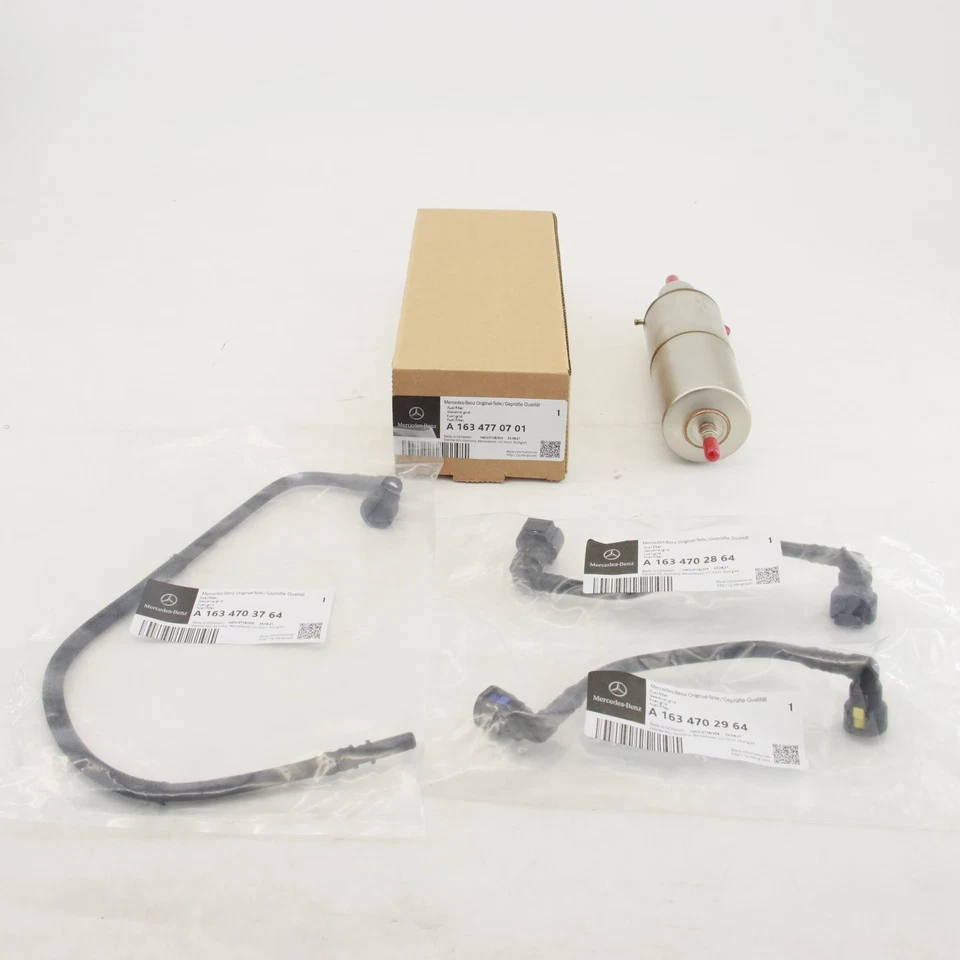 Fuel Filter &3 Hose Conversion Kit Fit 98-03 Mercedes ML320 ML430 ML55 Febi OEM - Image 2 of 4