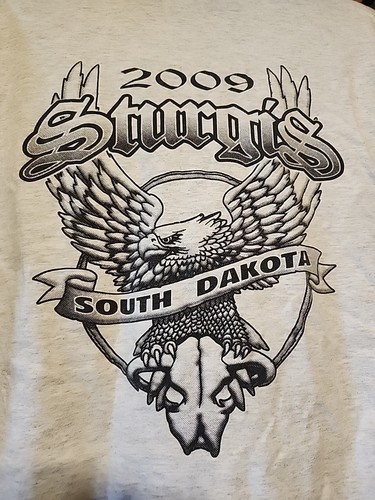 T-shirt uomo Sturgis South Dakota 2009 double face grigia taglia M - Foto 2 di 7