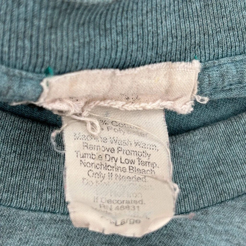 Wolf Pack Unbranded Single Stitch T-Shirt - Large Blue Cotton - Image 3 of 4