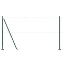 Fence Post Powder-coated Galvanised Steel Garden Barrier Modern Fencing  vidaXL