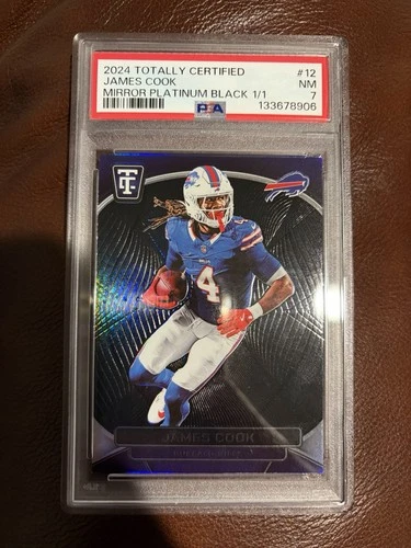 2024 Panini Totally Certified Football Mirror Platinum Black James Cook #12