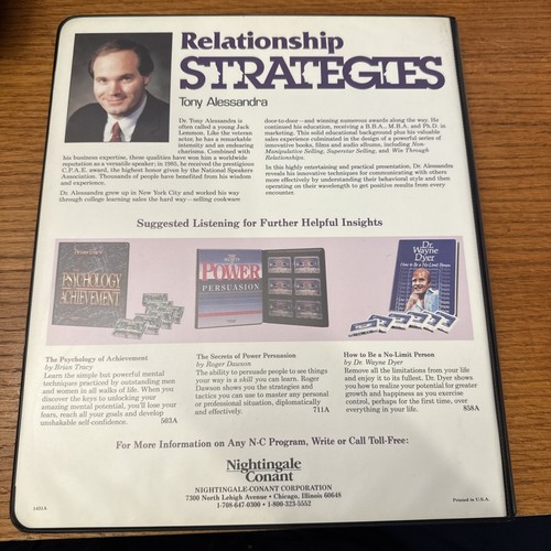 NIGHTINGALE CONANT TONY ALESSANDRA RELATIONSHIP STRATEGIES 6 CASSETTES - Picture 7 of 9