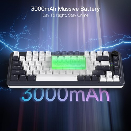 Redragon K673 PRO 75% Wireless Gasket RGB Gaming Keyboard, 3-Modes 81 Keys Co... - Picture 8 of 9