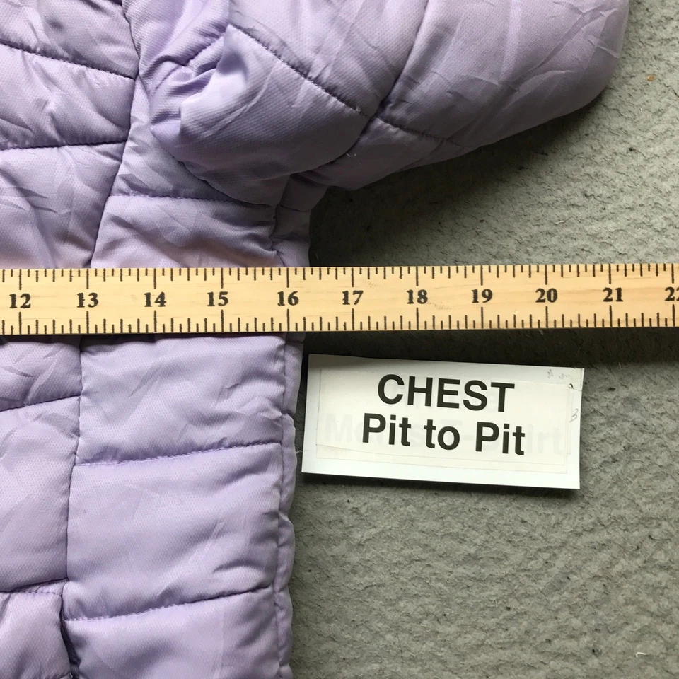 Under Armour Coldgear Puffer Chaqueta con Capucha Niñas Jóvenes Mediana Suelta Logo Púrpura Foto 4 de 4