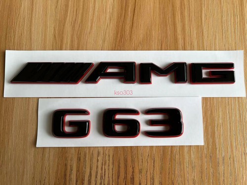 Juego de pegatinas emblema biturbo g63 amg v8 rojo negro para Mercedes Benz G63 463 - Imagen 6 de 9