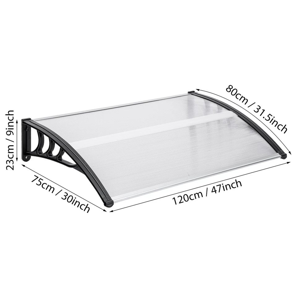 Outdoor Door Canopy Awning Shelter Porch Patio Front Back Window Roof Rain Cover - Image 3 of 4