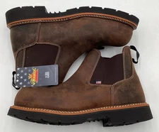 Thorogood 804-4109 Men's  Crazy Horse Steel Toe Chelsea Brown Size 11.5 D