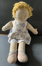 Vintage Rag  Cloth Doll 1930’s-40’s  Apron So Cute!
