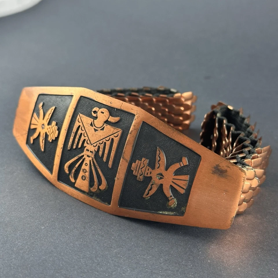 Cinturón Tribal Nativo Vintage Cobre Sólido Envío Gratis Foto 2 de 4