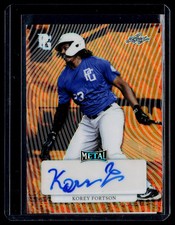 2023 Leaf Perfect Game Metal #1/1 Orange Marble Korey Fortson Proof Auto