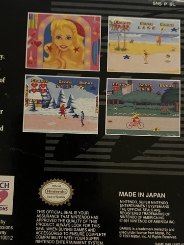 Barbie : Super Model (Super Nintendo, 1993) SNES W/Manual & Box - Picture 5 of 14
