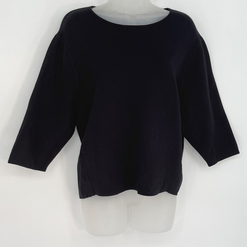 Ann Taylor Top Medium Navy Blau 3/4 Arm Strickbluse Dark Academia 90-29 - Bild 11 von 17