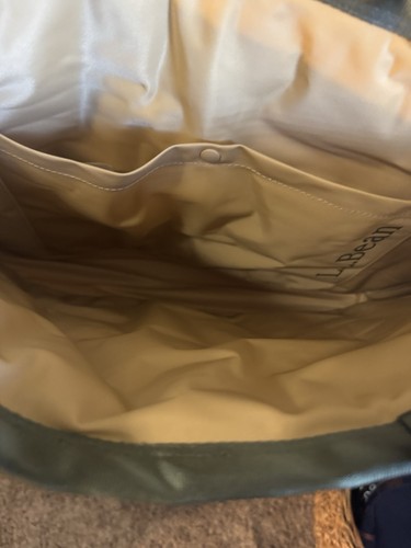 L.L. Bean Puffer Tote Olive Green Beige Interior. Unused. Fall Bag Nice! - Picture 4 of 11