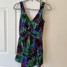Tropical Print Women  s Size 14 One Piece NWT