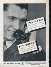 Magazine Ad - 1939 - AT&T / Bell System - "It's Good....It's Cheap" - (#2)