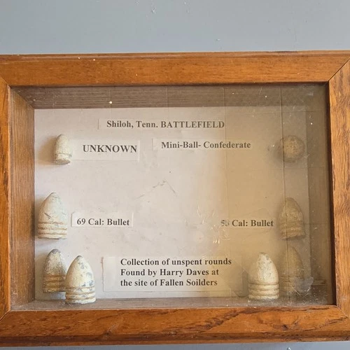 Original Civil War Bullets 69 & 54 Cal Mini-Ball Shiloh Battlefield Collection