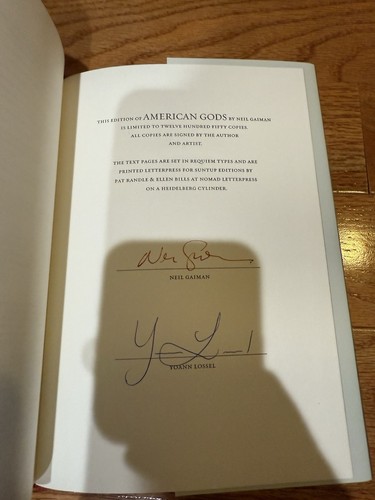 American Gods Neil Gaiman SUNTUP Classic Ed Signed Slipcased Bookmark - Bild 8 von 11