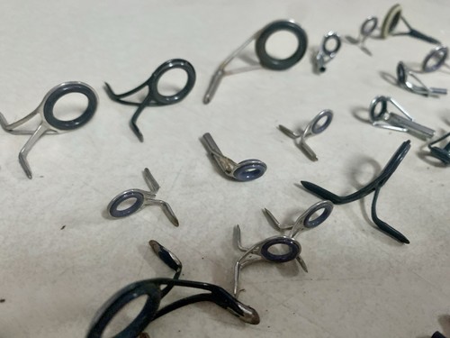 Vintage LOT Metal Snake Eye Fishing Rod Rings Rod Eyes Guides - Picture 3 of 11