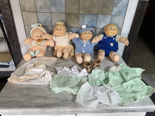 Lot of 4 Cabbage Patch Preemie Baby Dolls 1980s Need TLC