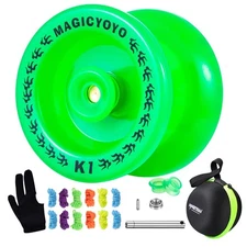Responsive YoYo K1 Plus Glow in The Dark Green for Beginner Kids, Plastic ABS