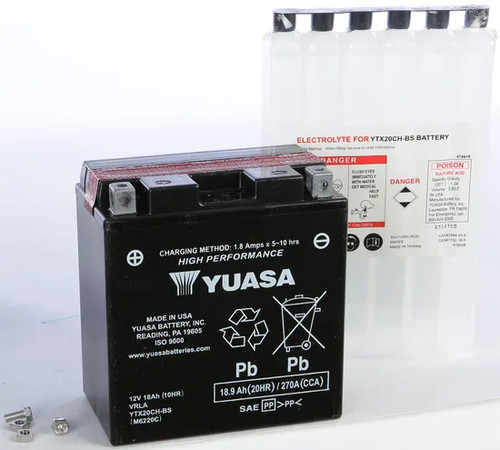 Yuasa H-P Fresh Pack AGM Battery YTX20CH-BS Polaris Indy 600 15