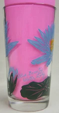 Blue Beauty Water Lily Peanut Butter Glass Glasses Drinking Kitchen Mauzy 38-5