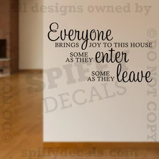 Everyone Brings Joy To This House Quote Vinyl Wall Decal Nursery Sticker Words
