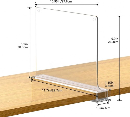 6 piece Acrylic Shelf Dividers for Closet Organization -Gara - Picture 2 of 3