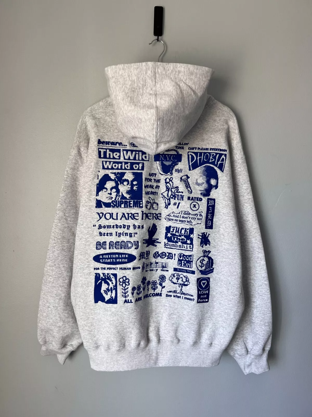 Sweat à broder Supreme Weirdo Dave Wild   Taille XL   Gris   NEUF