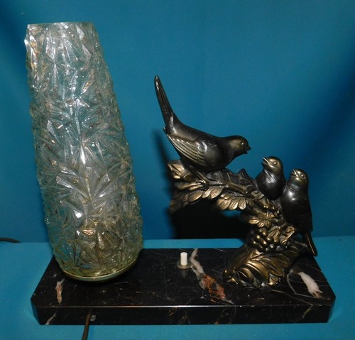 ANCIENNE LAMPE DE CHEVET ZOOMORPHE OISEAUX . SIGNÉE FRÉCOURT . BUREAU 50's - Imagen 2 de 19